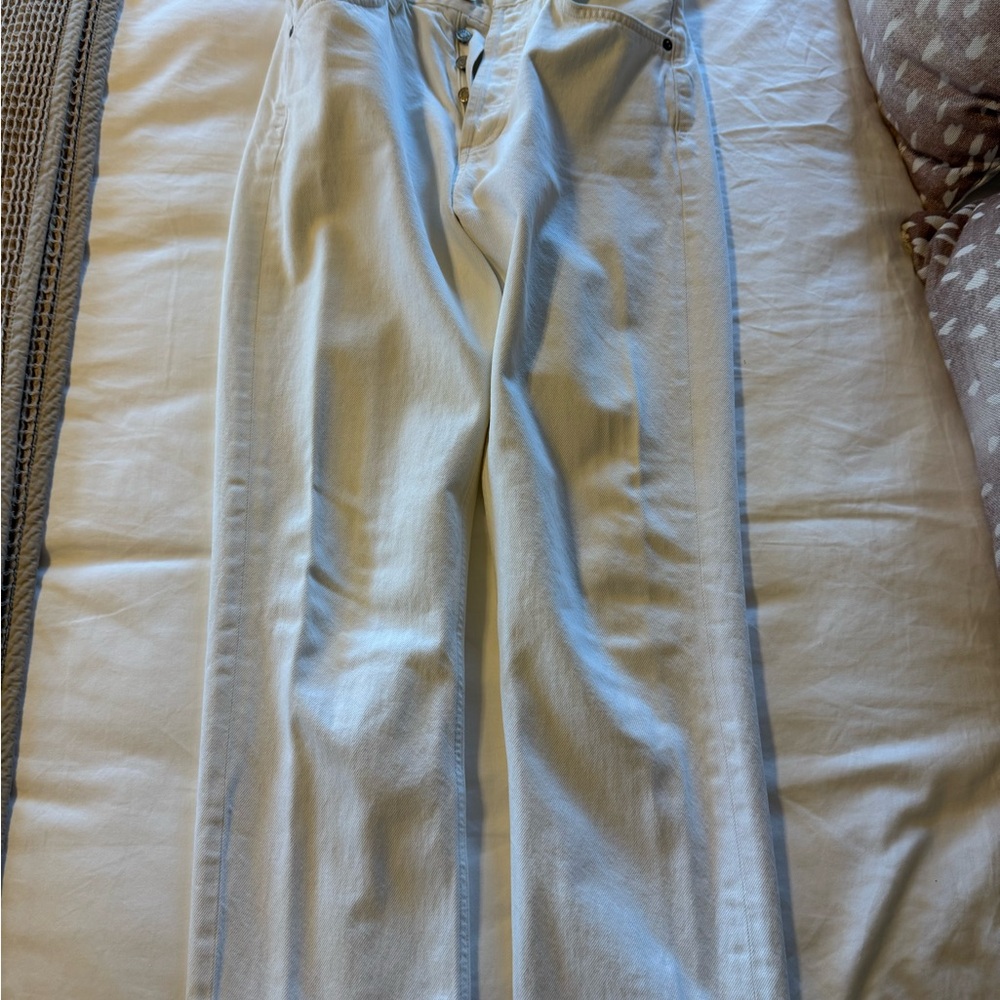 Agolde Women's Cream Straight Leg Jeans